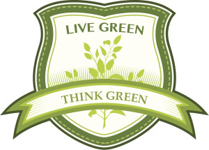 Live green think green Apartments in SW Houston Westchase Area badge.