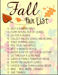 Fall Fun List